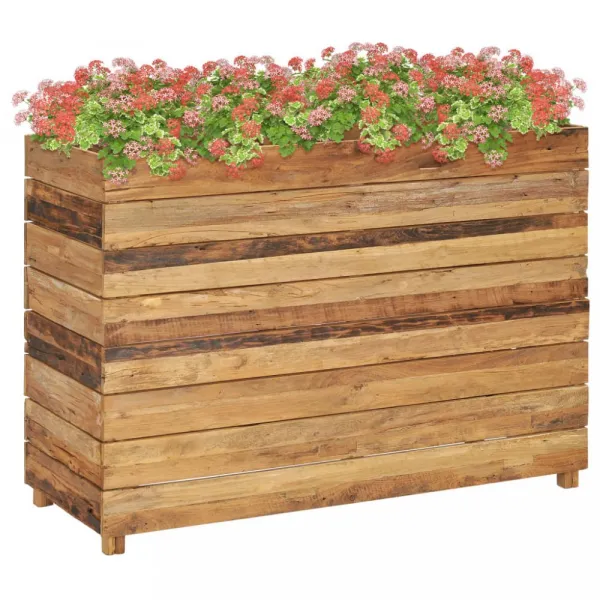 Záhradný kvetináč teakové drevo Dekorhome 100x40x55 cm