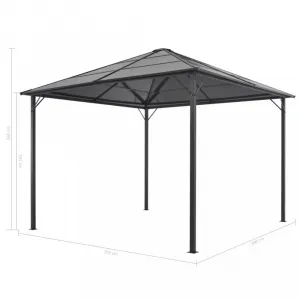 vidaXL Altánok so strechou, hliník 3x3 m, antracitový