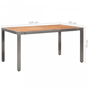 Záhradný jedálenský set 6+1 polyratan sivý Dekorhome