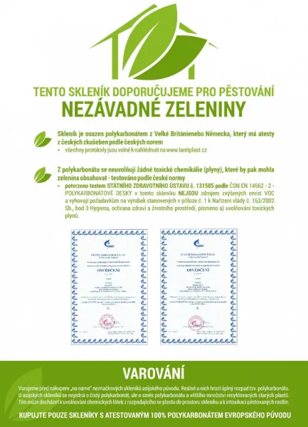 Skleník k stene IDA 7800 polykarbonát strieborný Dekorhome Polykarbonát 6 mm