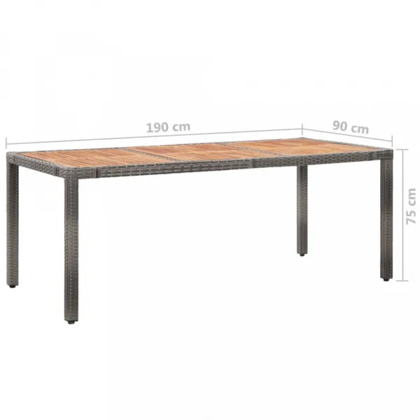 Záhradný jedálenský set 8+1 polyratan sivý Dekorhome