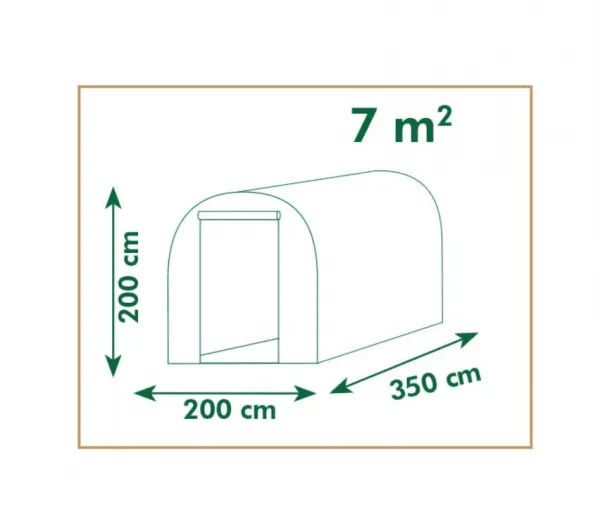 Fóliovník 3,5 x 2 x 2 m zelený Dekorhome