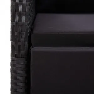 Polohovateľná záhradná kresla 2 ks čierna Dekorhome