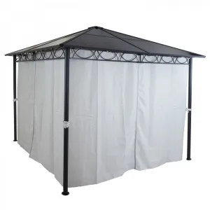 Záhradný altánok so závesmi 3x3 m Dekorhome