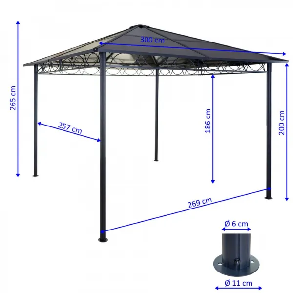 Záhradný altánok so závesmi 3x3 m Dekorhome
