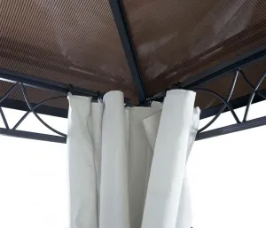 Záhradný altánok so závesmi 3x3 m Dekorhome