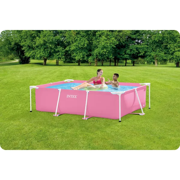 Veľký záhradný bazén s obdĺžnikovým rámom 220 x 150 cm 28266