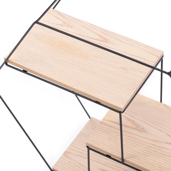 Homede Polica Hexagon Aluviava prírodná, 51 x 17 x 44 cm