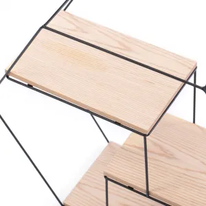Homede Polica Hexagon Aluviava prírodná, 51 x 17 x 44 cm