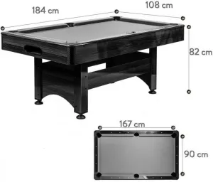 GamesPlanet biliardový stôl 6 ft, hnedo / modrá s vybavením