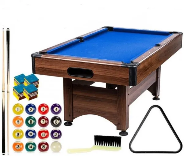 GamesPlanet biliardový stôl 6 ft, hnedo / modrá s vybavením