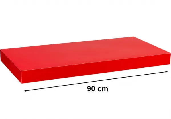 STILISTA VOLATO 31069 Nástenná polica - lesklá červená 90 cm