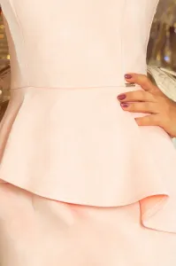 192-8 Elegant midi dress with frill - pastel pink
