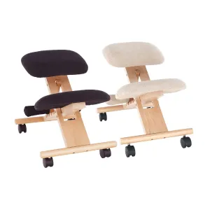 KONDELA Groco ergonomická kľakačka krémová / buk