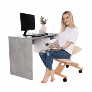 KONDELA Groco ergonomická kľakačka krémová / buk