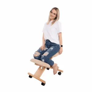 KONDELA Groco ergonomická kľakačka krémová / buk