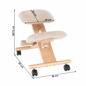 KONDELA Groco ergonomická kľakačka krémová / buk