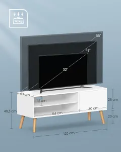 VASAGLE TV stolík SCANDI 120 cm biely