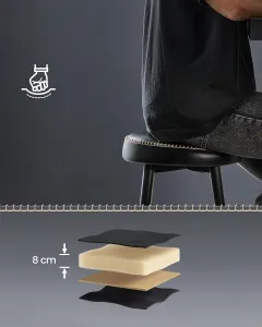 VASAGLE Barová stolička EKHO 76 cm čierna 2 ks