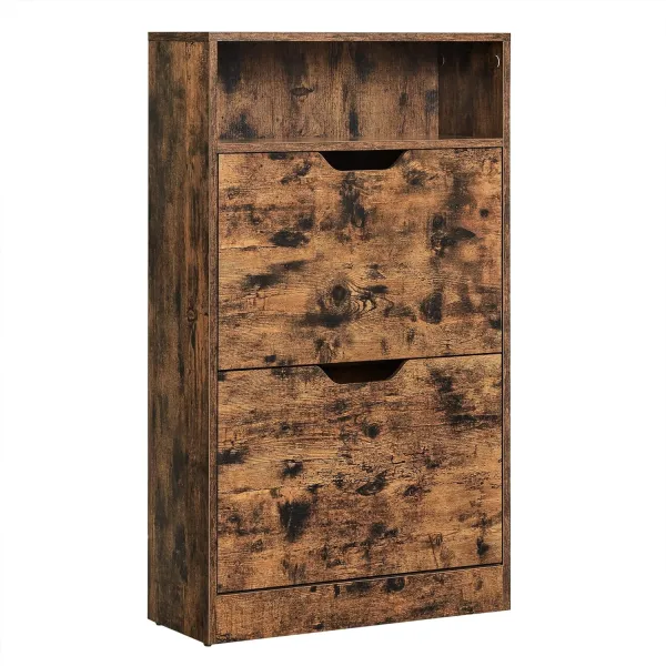 VASAGLE Výklopný botník 60x24x102cm hnedý