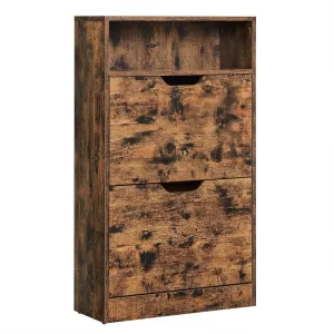 VASAGLE Výklopný botník 60x24x102cm hnedý