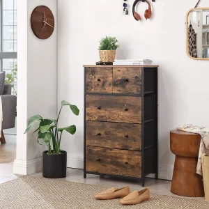 SONGMICS Rustikálna komoda 5 zásuviek