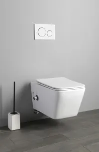 SAPHO - PORTO CLEANWASH závesná WC misa Rimless, integrovaná batéria a bidetová spŕška 36x52cm, biela PZ102RX