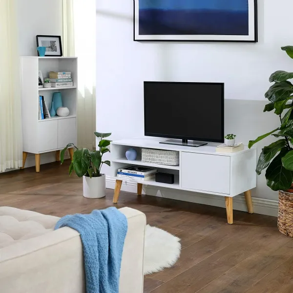 VASAGLE TV stolík SCANDI 120 cm biely