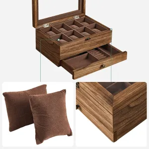 SONGMICS Úložný box na hodinky Vrangle hnedý
