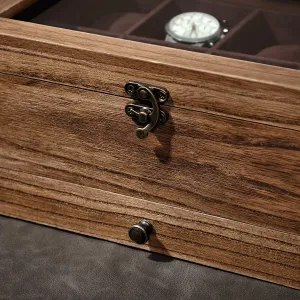 SONGMICS Úložný box na hodinky Vrangle hnedý