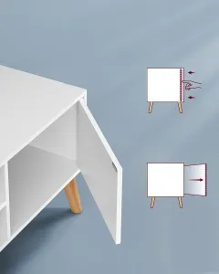 VASAGLE TV stolík SCANDI 120 cm biely