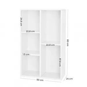 SONGMICS Policový regál biely 50x80 cm