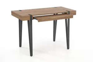 HALMAR B-39 písací stôl orech medový / čierna