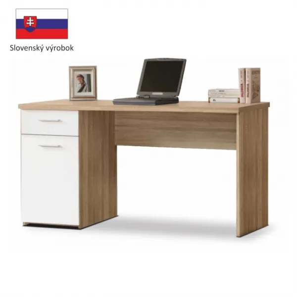KONDELA Egon pc stolík dub sonoma / biela