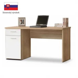 KONDELA Egon pc stolík dub sonoma / biela