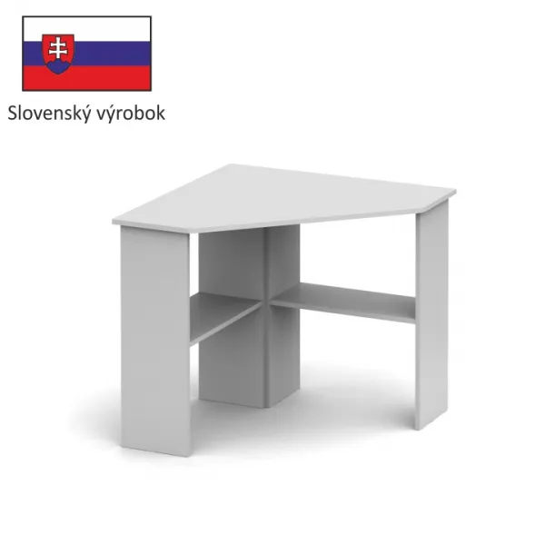 KONDELA Rony New rohový pc stolík biela