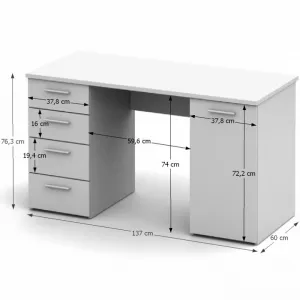 KONDELA Eustach pc stolík biela