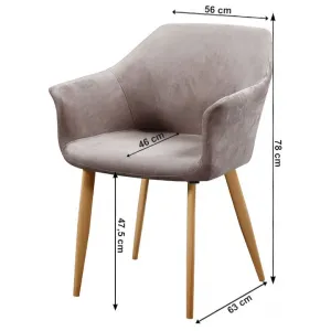 KONDELA Odovel jedálenské kreslo sivohnedá taupe / buk