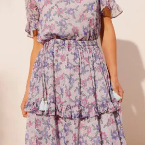 Dlhá sukňa s potlačou, recyklovaný polyester