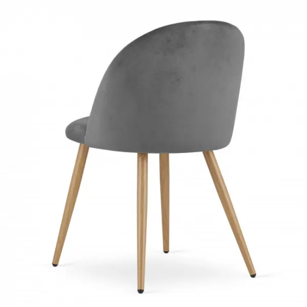 Stolička BELLO - tmavosivý zamat / čierne nohy x 2 9401710000