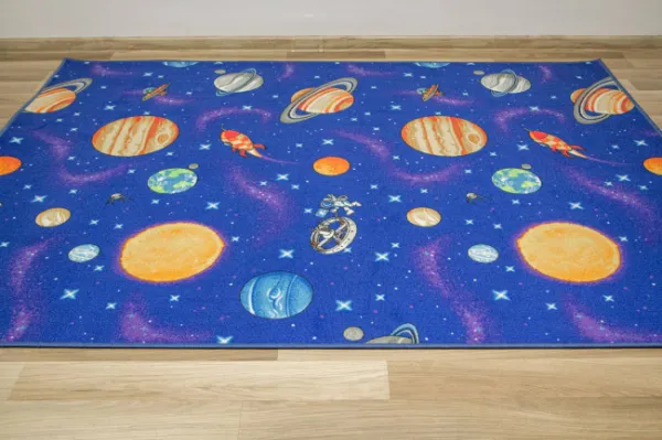 Detský koberec Galaxy planéty, rakety