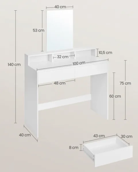 Toaletný stolík so zrkadlom RDT163W01