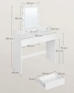 Toaletný stolík s osvetlením RDT164W01