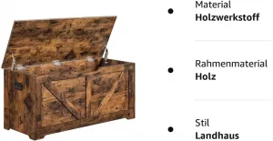 VASAGLE Úložná truhlica 100x40x46cm hnedá