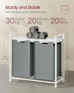 VASAGLE Kôš na bielizeň biely