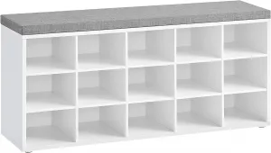 VASAGLE Skrinka na topánky s lavicou 105 cm biela