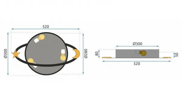 TooLight Stropné svietidlo Moon APP865-C biele