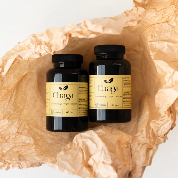 Čaga sibírska - 60 vegánskych kapsúl (300mg/ kapsula) - Herbatica
