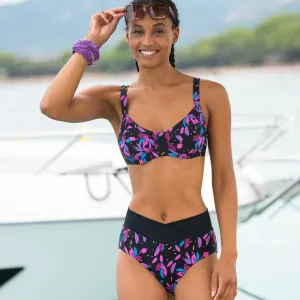Zmenšujúca plavková podprsenka Lokia s potlačou a flexi kosticami