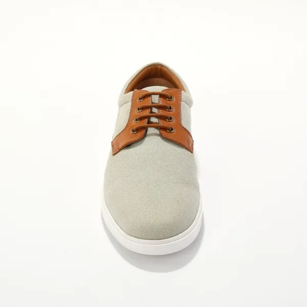 Derbies z 2 materiálov plátno/koža